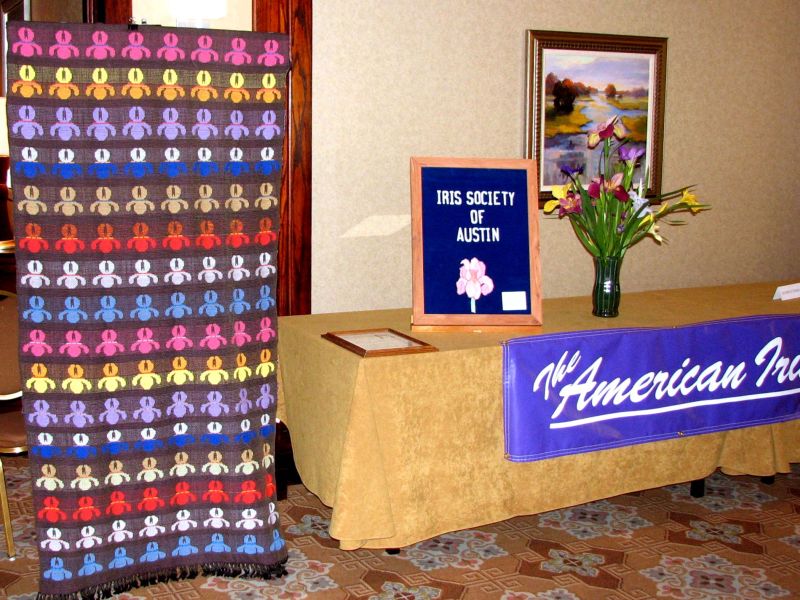 Rudi's iris wall hanging on display at the 2008 AIS National Convention in Austin